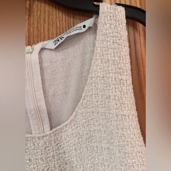 ZARA Ecru Cream Fringed Textured Weave Sleeveless Top Size XL Music Festival - Picture 8 of 12